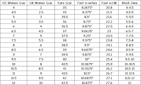 Bloch Pointe Shoe Size Chart Uk Best Picture Of Chart