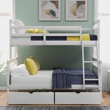 Wetiny White Twin Over Full Bunk Bed