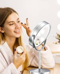 1x 10x magnified lighted makeup mirror