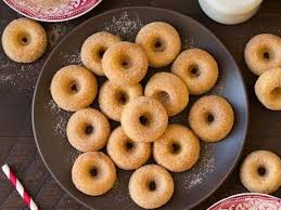 baked mini donuts with cinnamon sugar