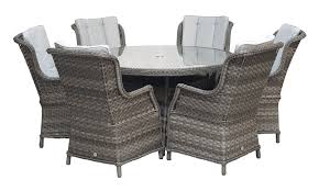 rattan round dining table 6 chairs