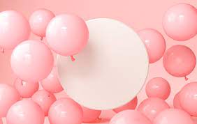pink balloons with circular empty canvas