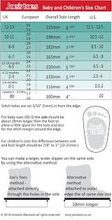 Baby And Child Shoe Size Conversion Chart Shows Uk