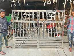polished stainless steel temple gate