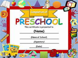 Preschool Certificates Magdalene Project Org