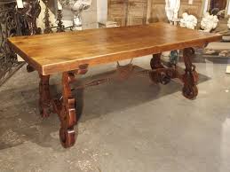 antique spanish oak table with wrought
