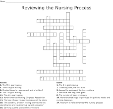 Although the process can be discussed and covered in the classroom, the size of the text, the time involved and its relative importance can be added to create a feeling of being overwhelmed by the entire process. Nursing Process Crossword Wordmint