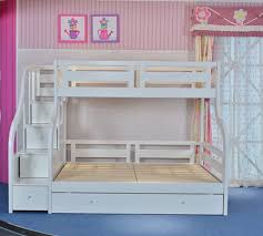 Everyone of our bunk beds has a strong centre rail support system under each base to further strength and support the slats. Luxury Carved Solid Wood White Triple Bunk Bed With Guest Bed Double