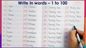 write number names 1 to 100 in words