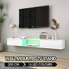 Wall Mounted Tv Cabinet White Led
