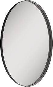 Oval Black Metal Framed Wall Mirror