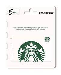Beginning thursday, starbucks will load an extra $5 to any card that gets registered online to the chain's my starbucks rewards program. Amazon Com Starbucks Gift Cards Multipack Of 10 Gift Cards