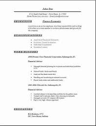 Finance Economics Resume Occupational Examples Samples