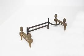 Antique Bronze Fireplace Andirons From