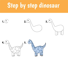 dinosaure de dessin étape par étape pour les enfants 4870931 - Telecharger  Vectoriel Gratuit, Clipart Graphique, Vecteur Dessins et Pictogramme Gratuit