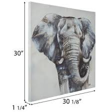 Textured Elephant Canvas Wall Decor