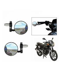 Speedwav Bike Handle Grip Rear View Mirror Black For Bajaj