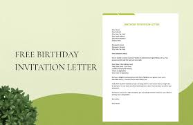 birthday invitation letter in word
