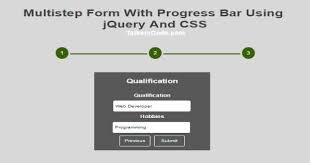 multistep form with progress bar using