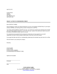 Letter Confirming Employment Template Word Pdf By