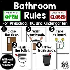 Bathroom Rules Kindergarten Worksheets Teaching Resources