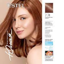 ESTEL Краска-уход без аммиака для волос, ЮНАЯ, тон 774, русый  коричнево-медный - купить с доставкой по выгодным ценам в интернет-магазине  OZON (948527730)