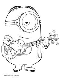 Free printable coloring pages and book for kids. Minions Playing Guitar Coloring Page Letscolorit Com Minion Coloring Pages Minions Coloring Pages Cartoon Coloring Pages