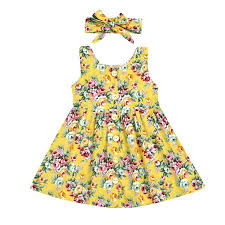 Kids Toddler Baby Girl Princess Dress Lemon Pageant Wedding Party Tutu Dresses