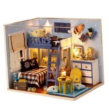Amazon Com Fenteer Miniature Dollhouse Diy 3d Wooden