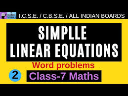 Linear Equations Word Problems Simple