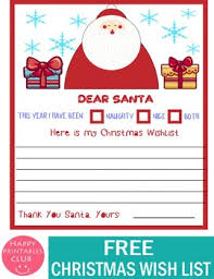 Christmas Wish List To Santa Free Printable By Happy