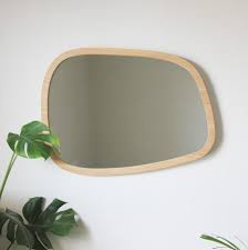 Wall Mirror Slim Frame Organic Pebble