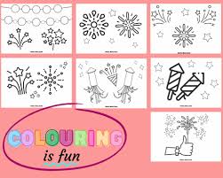 7 free fireworks colouring pages