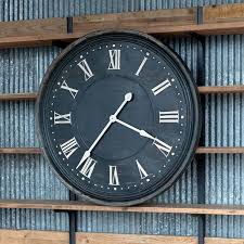 Aged Metal Wall Clock Antique Farmhouse