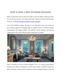 How To Hire A Best Interior Designer By Shubhchintan Issuu