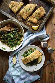 parmesan perch with sauteed spinach