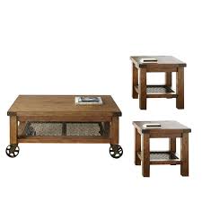 3 Piece Industrial Coffee Table Set