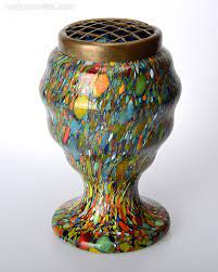 vintage c1930s spatter glass vase