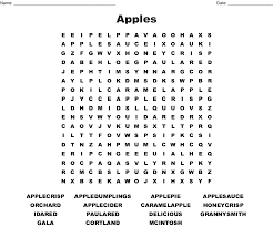 Apple word search printable for kids. Apples Word Search Wordmint