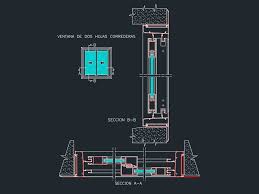 Double Sliding Window In Autocad Cad