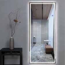 China Large Full Length Led Bathroom Mirrors Around Light Up Mirror For Makeup China Led Mirror Multi Function Mirror