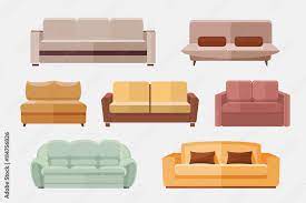 Couches Furniture Flat Vector Icons Set