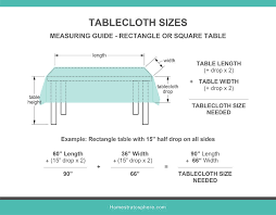 Tablecloth Sizes Ilrated Charts