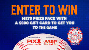 mets prize pack and 500 gift card
