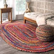 cotton chindi oval carpets braided