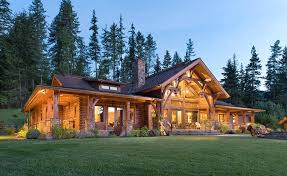 Log cabin home with wrap around porch big log cabin homes. Silver Valley Hybrid Log Home By Precisioncraft