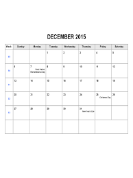 2019 2015 Calendar Fillable Printable Pdf Forms Handypdf