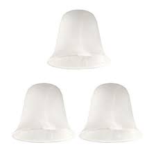 3 Pack Bell Shaped Alabaster Glass Lamp