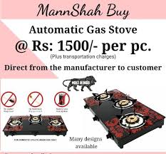 3 Burner Gas Stove With Glass Top