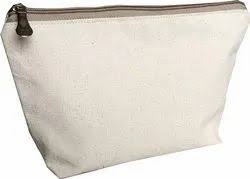 off white canvas makeup pouch for